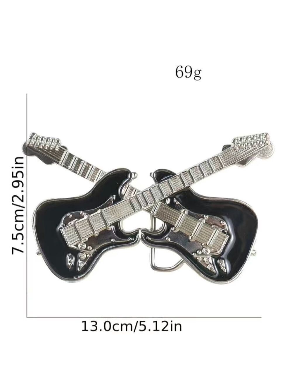 Double Guitar Rocker Belt Buckle - Picture 5 of 8